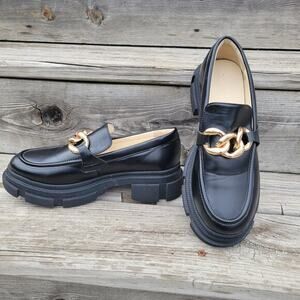 Yetier Chunky Platform Y2K Loafer Punk Grunge Shoe Black Size 8‎ Lug Sole Preppy